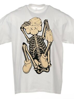 Kaws Skeleton New Fiction T-Shirt (Bone)